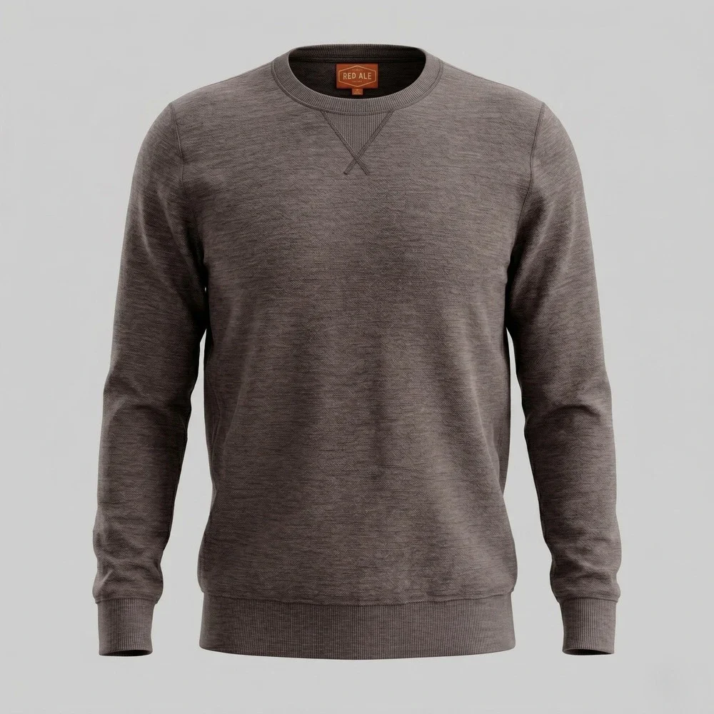 Red Ale Mens XL‎ Brown Sweater Pullover Crew Neck 100% Cotton Long Sleeve